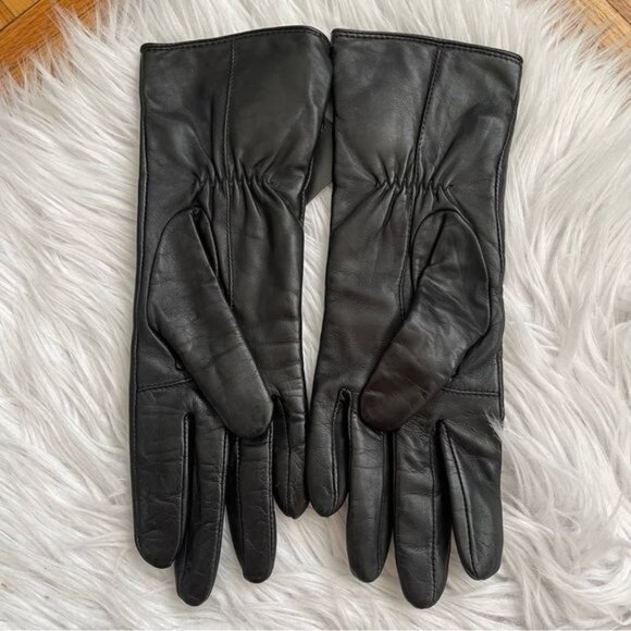 UGG Women's Leather and Cashmere Lightweight Gloves in Black Small NEW W… - Picture 2 of 5